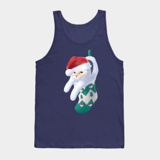 Kitten in Christmas Stocking Tank Top